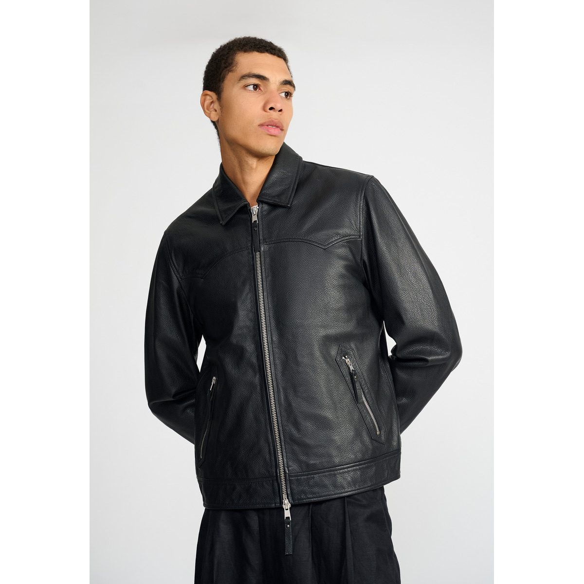 Bolongaro Trevor Ralph Western Jacket Lederjacke schwarz