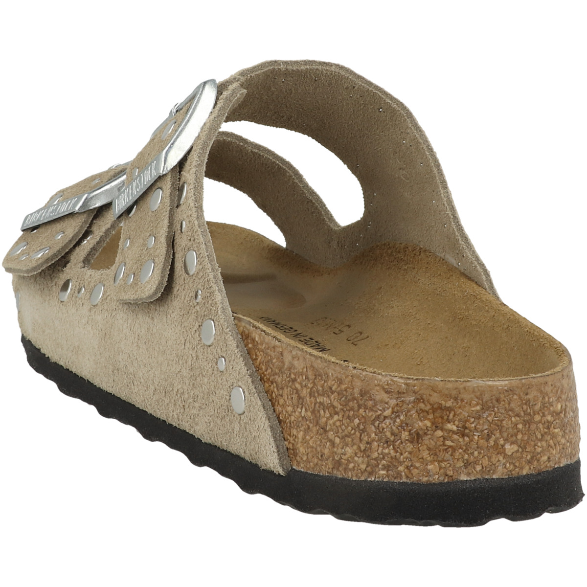 Birkenstock Arizona Rivet Veloursleder Sandale schmal braun