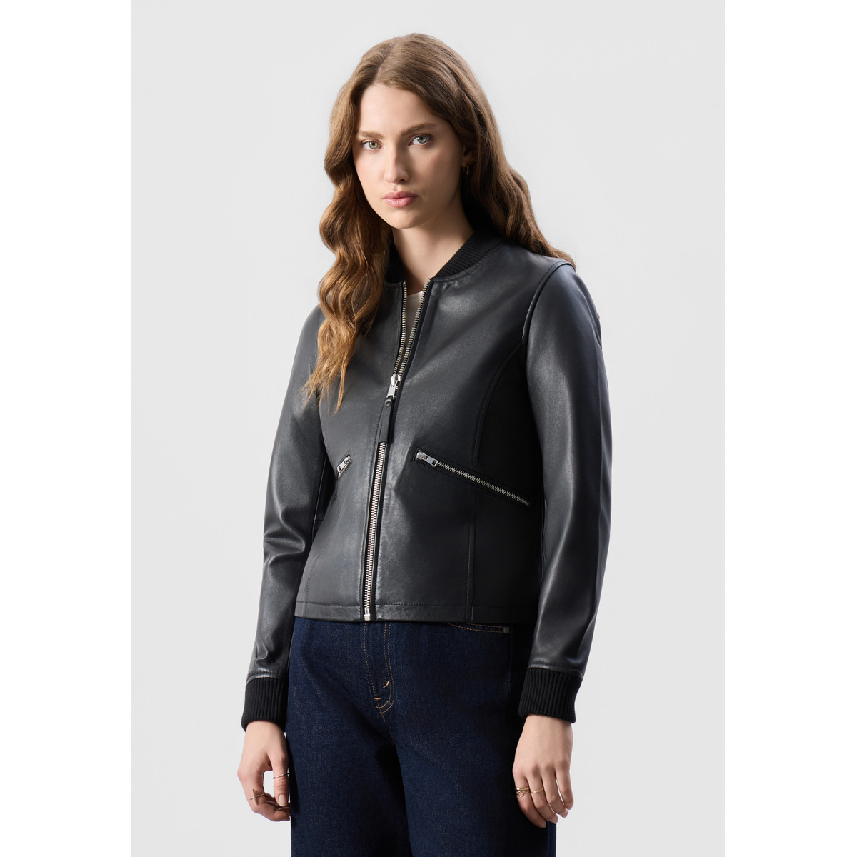 Bolongaro Trevor Darcie Bomber Lederjacke schwarz