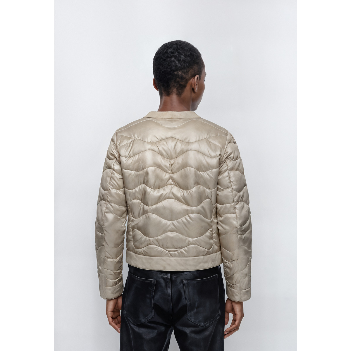 Blauer Hadley Steppjacke beige