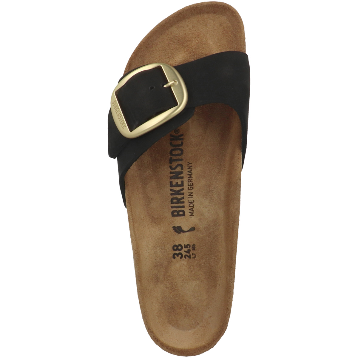 Birkenstock Madrid Big Buckle Nubukleder Sandale schmal schwarz Birkenstock Madrid Big Buckle Nubukleder Sandale schmal schwarz