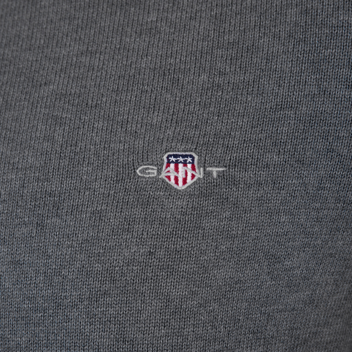 GANT Casual Cotton Zip Cardigan Strickjacke dunkelgrau