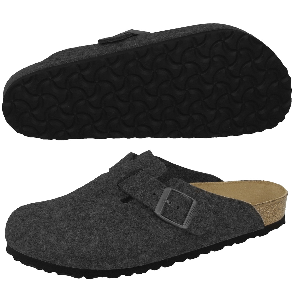 Birkenstock Boston Wollfilz Clogs schmal grau Birkenstock Boston Wollfilz Clogs schmal grau