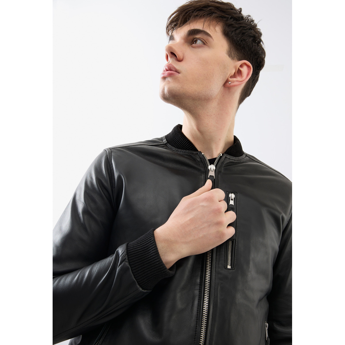 Bolongaro Trevor Lerwick Bomber Lederjacke schwarz