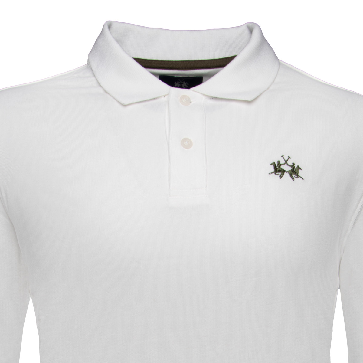 La Martina XMP004 Poloshirt LS weiss