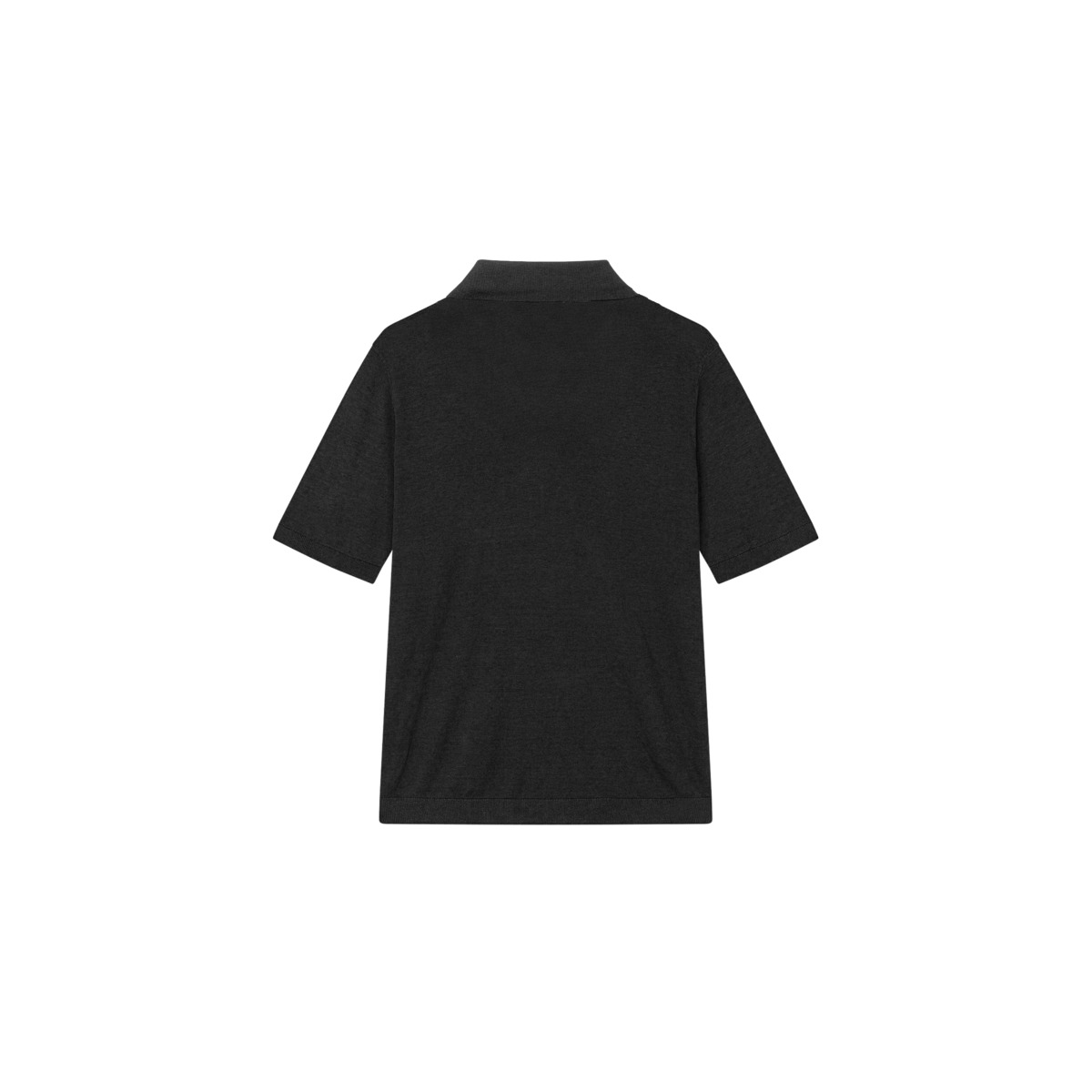 Mads Norgaard Cotton Lino Theo Polo Poloshirt schwarz