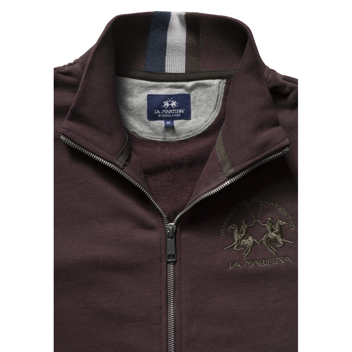La Martina MBF301 Sweatjacke bordeaux