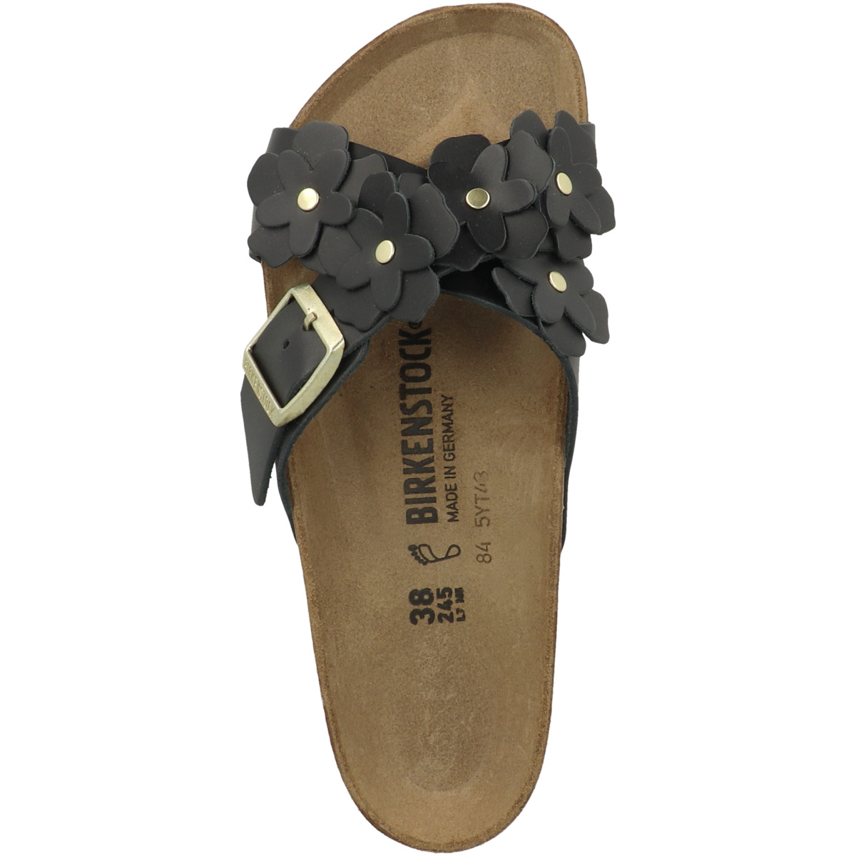 Birkenstock Siena Flower Naturleder Sandale normal schwarz