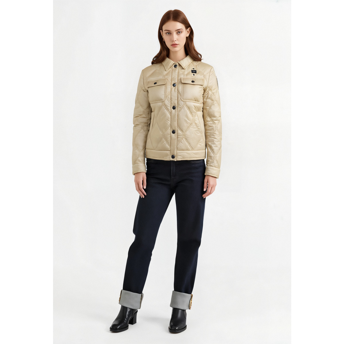 Blauer Delhi Übergangsjacke hellgrau