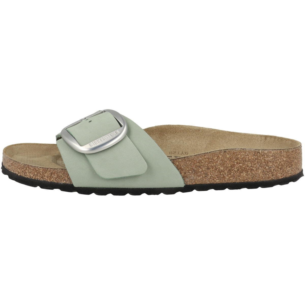 Birkenstock Madrid Big Buckle Nubukleder Sandale schmal hellgrau