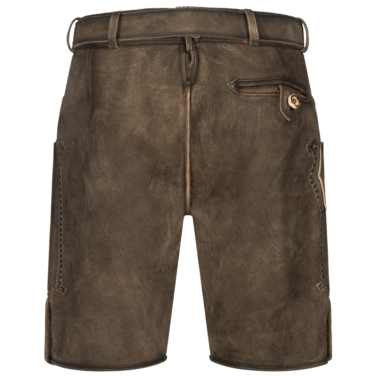 Krüger Sean Lederhose mit Gürtel braun