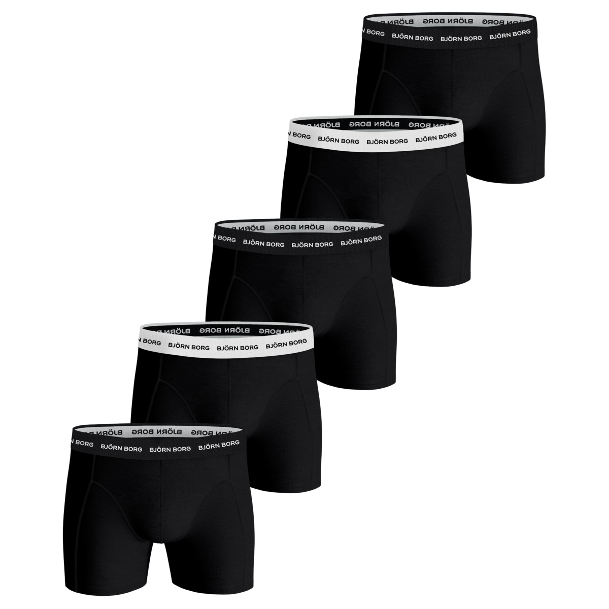 Björn Borg Cotton Stretch Boxer 5er Pack Boxershorts schwarz