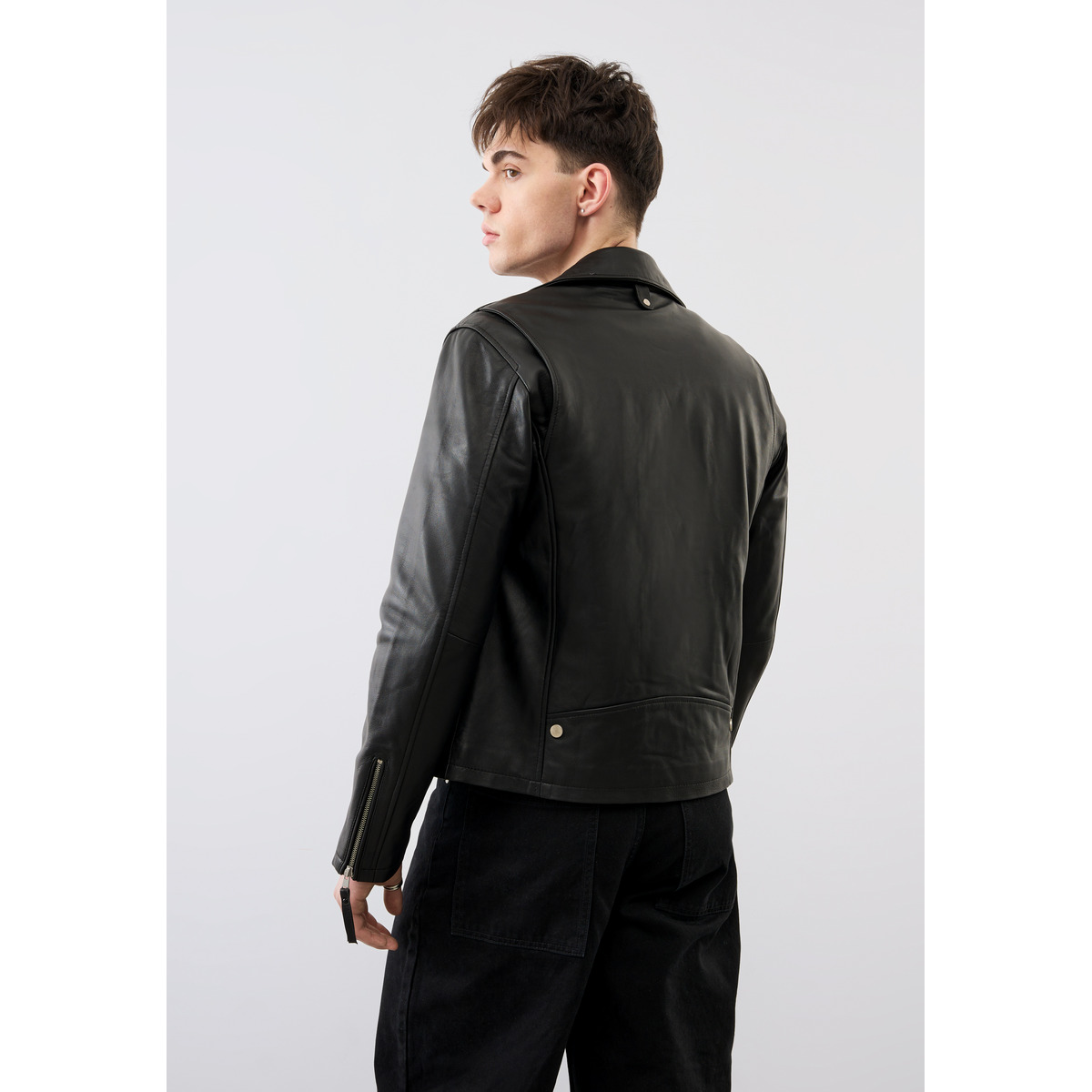 Bolongaro Trevor Arlo Biker Lederjacke schwarz
