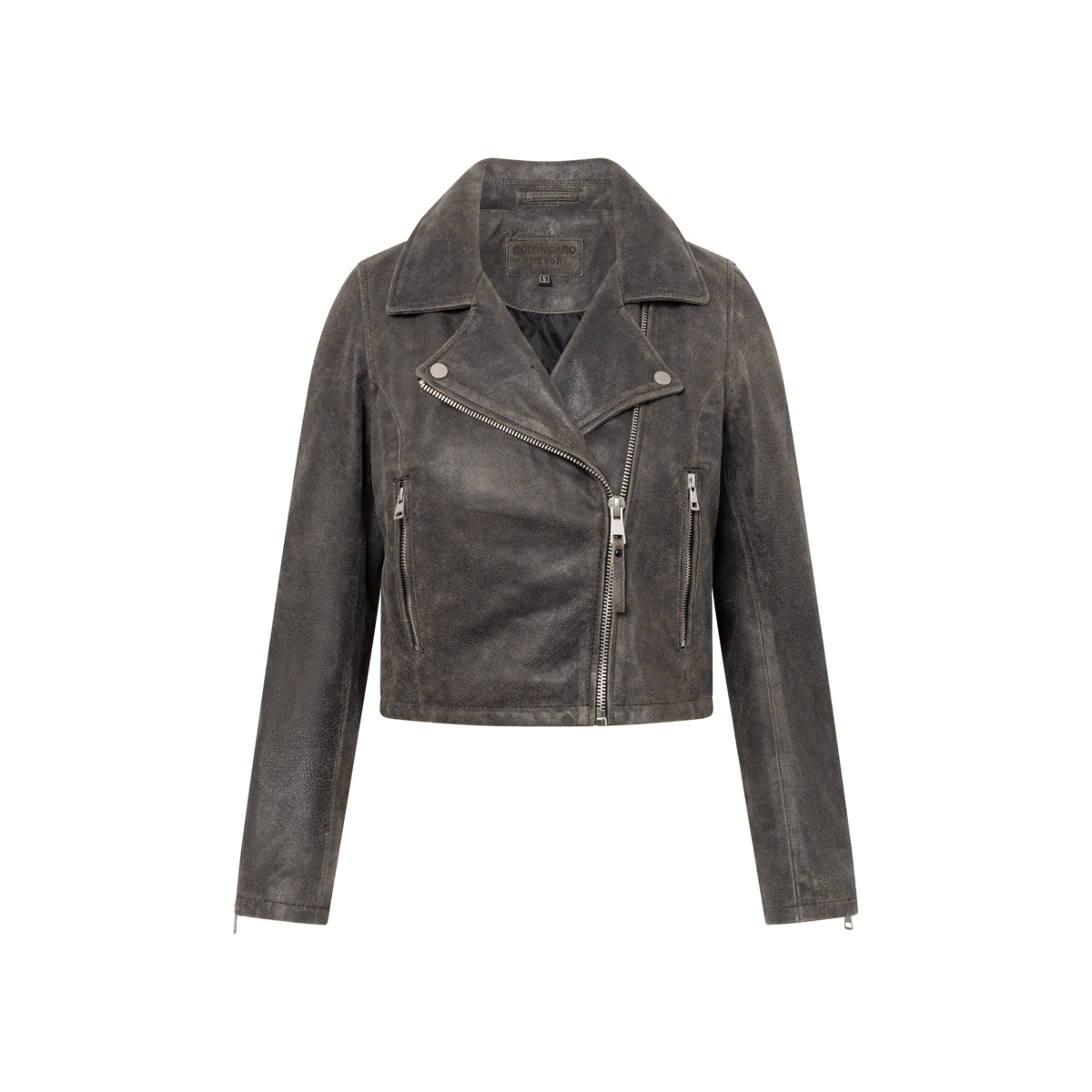Bolongaro Trevor Millie Biker Lederjacke dunkelgrau