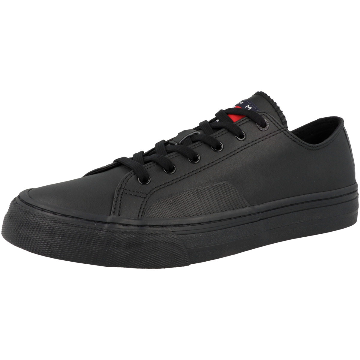 Tommy Hilfiger Tommy Jeans Mens Leather Vulc Sneaker schwarz