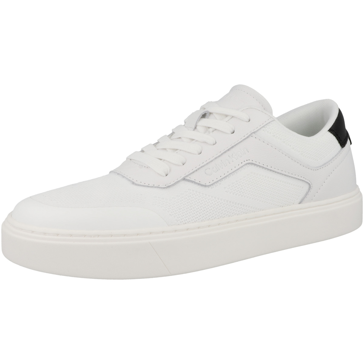 Calvin Klein Low Top Lace Up Knit Sneaker weiss