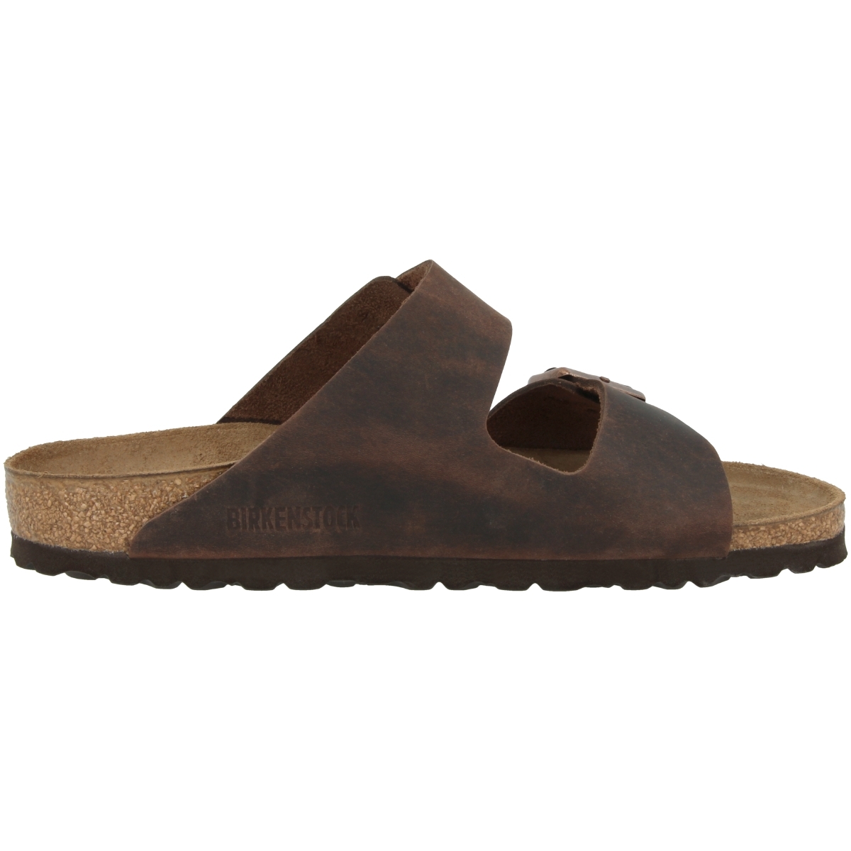 Birkenstock Arizona geöltes Nubukleder Sandale schmal braun Birkenstock Arizona geöltes Nubukleder Sandale schmal braun