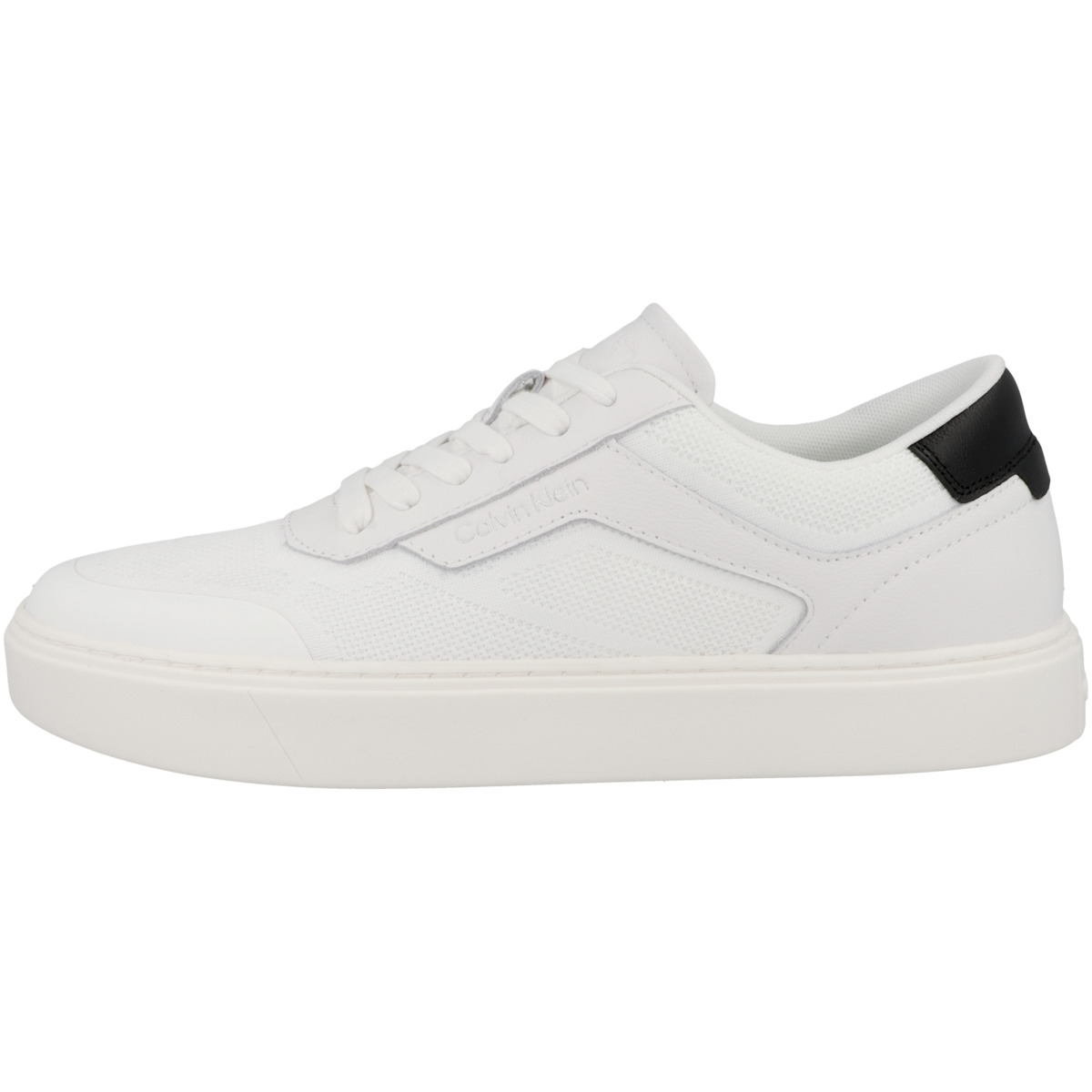 Calvin Klein Low Top Lace Up Knit Sneaker weiss