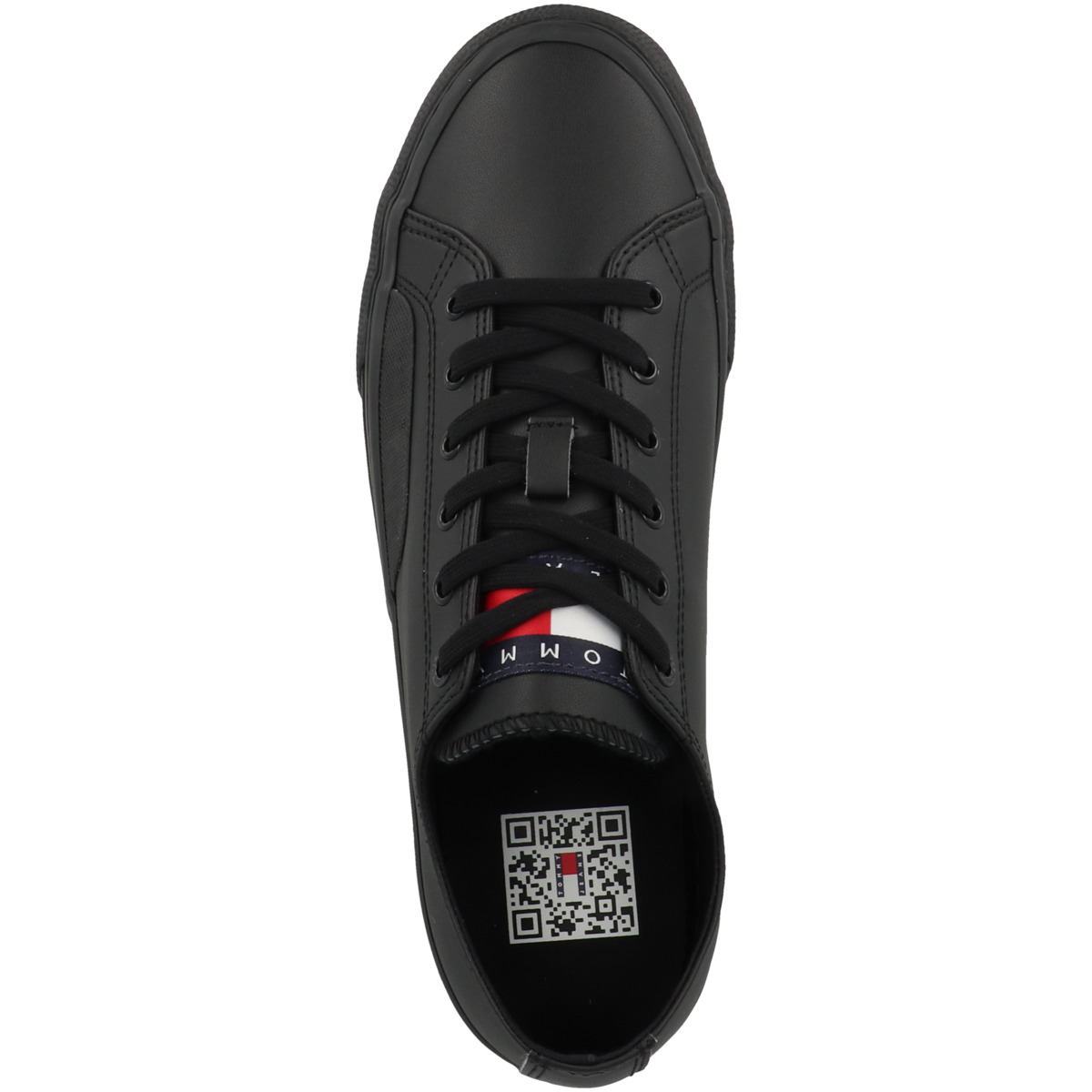 Tommy Hilfiger Tommy Jeans Mens Leather Vulc Sneaker schwarz