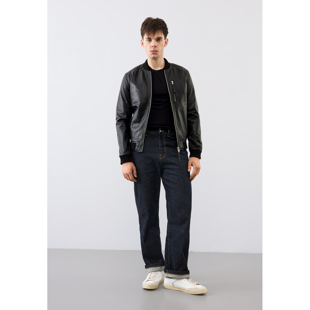 Bolongaro Trevor Lerwick Bomber Lederjacke schwarz