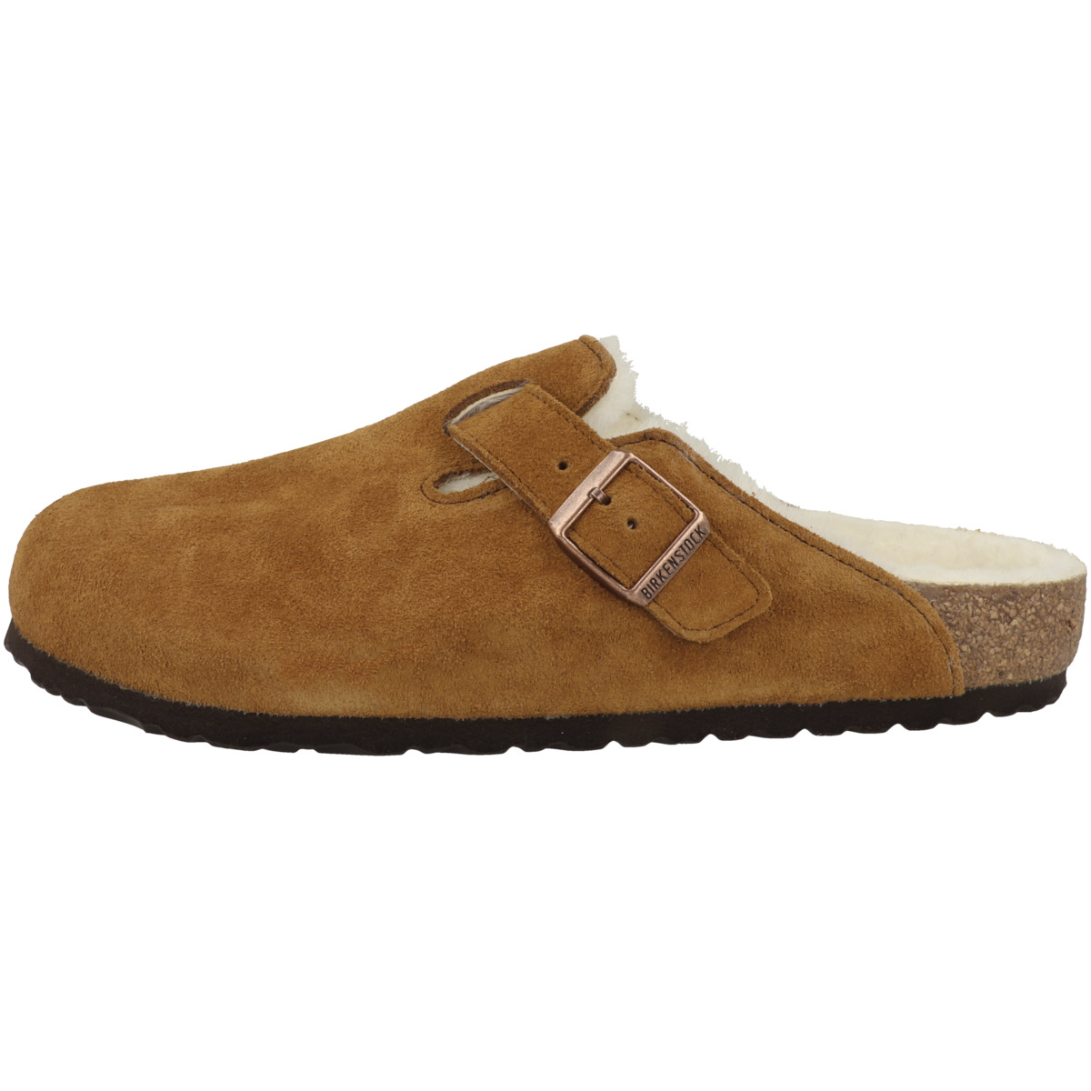 Birkenstock Boston Lammfell Veloursleder Clogs normal braun