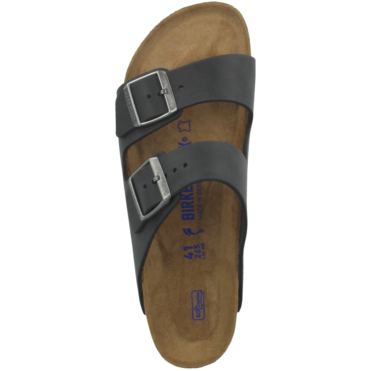 Birkenstock Arizona SFB geöltes Nubukleder Sandale Weichbettung schmal schwarz Birkenstock Arizona SFB geöltes Nubukleder Sandale Weichbettung schmal schwarz