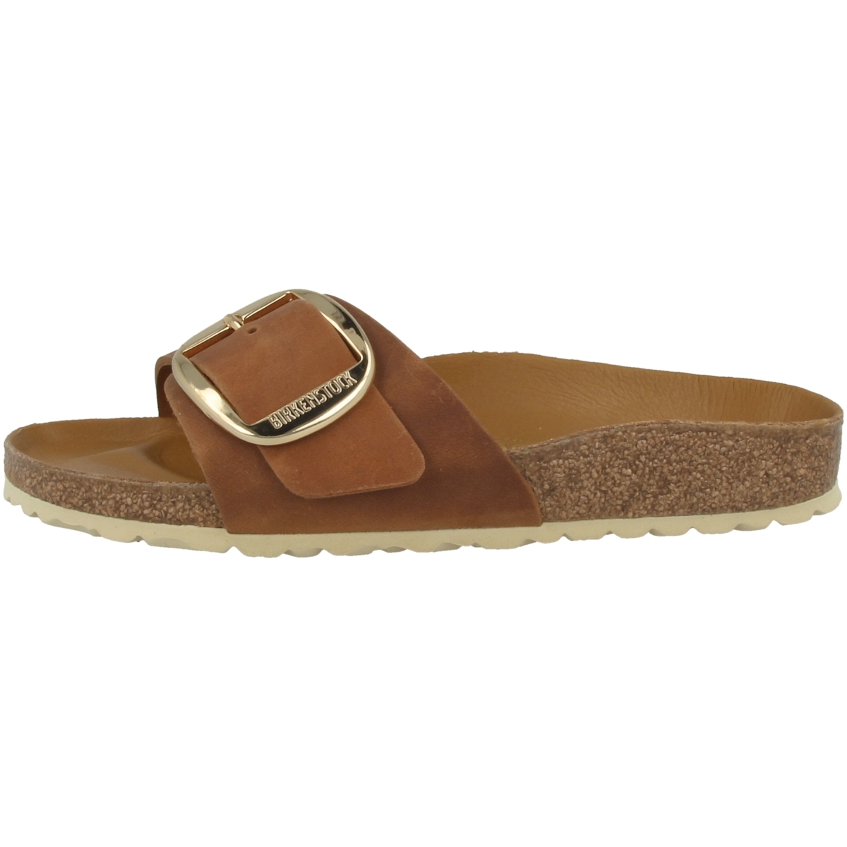 Birkenstock Madrid Big Buckle geöltes Nubukleder Antik Sandale schmal  braun