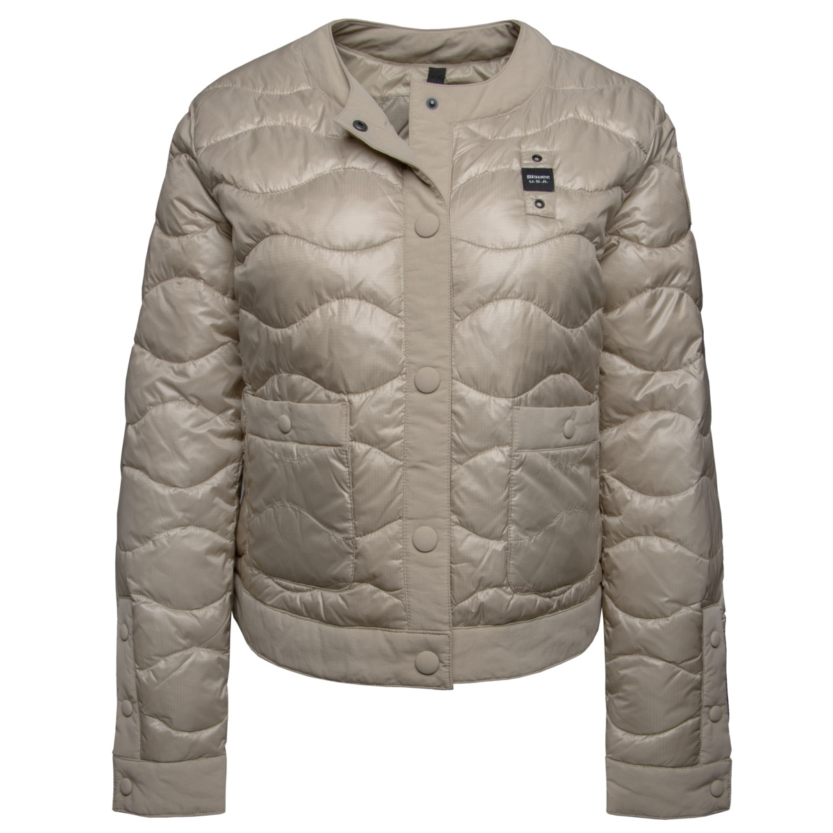 Blauer Hadley Steppjacke beige