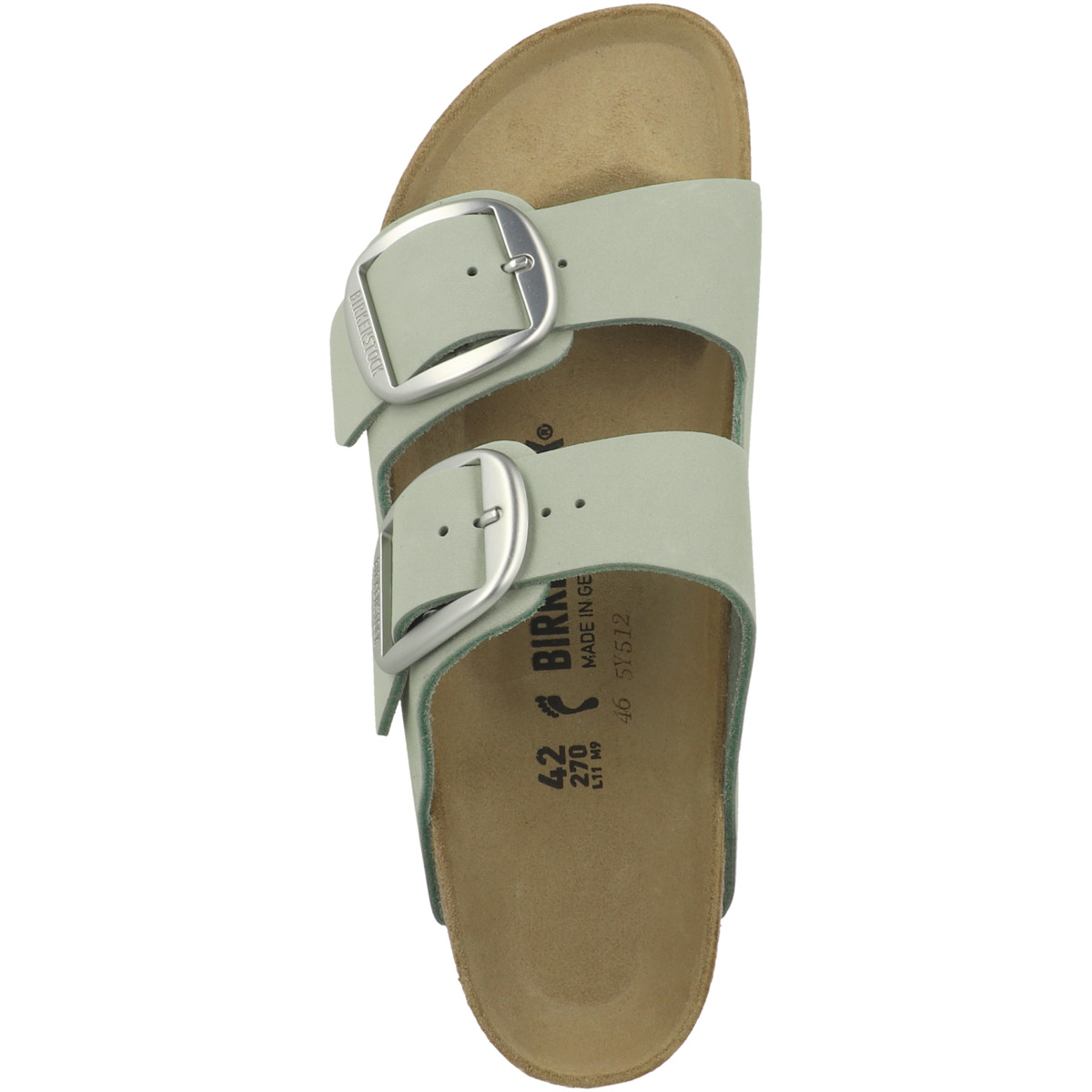 Birkenstock Arizona Big Buckle Nubukleder Sandale schmal hellgrau