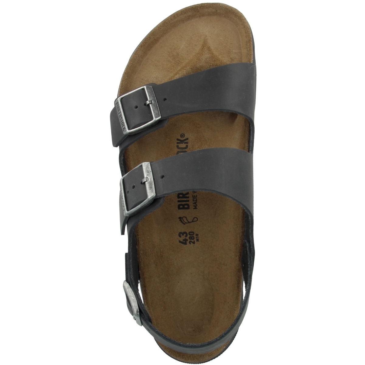 Birkenstock Milano CT geöltes Nubukleder Sandale normal schwarz