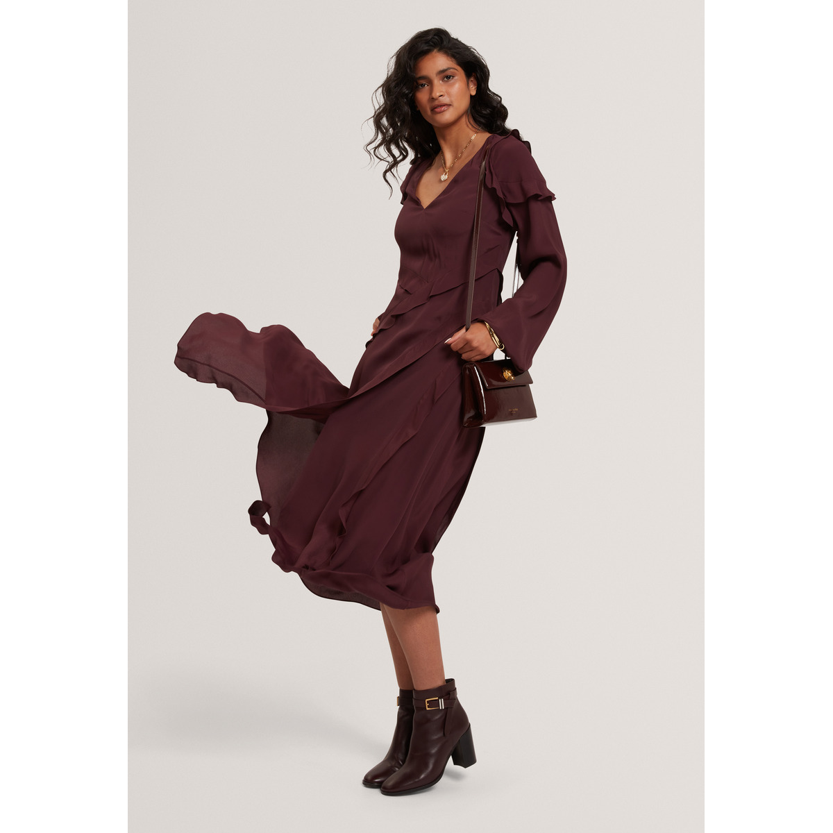 Ted Baker TRUEA Midikleid bordeaux