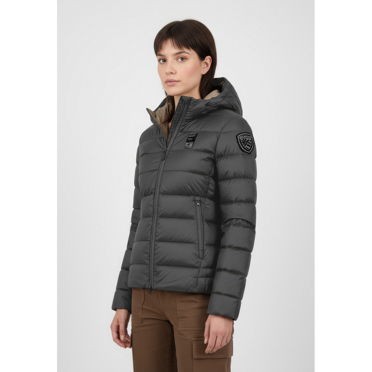 Blauer Charme Daunenjacke dunkelgrau
