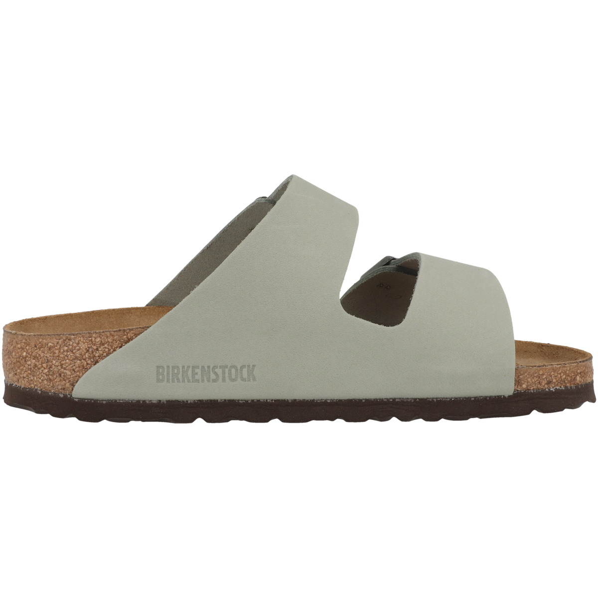 Birkenstock Arizona geöltes Nubukleder Sandale schmal gruen