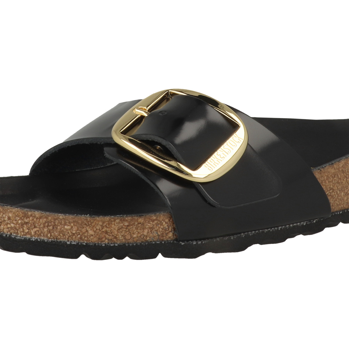 Birkenstock Madrid Big Buckle Naturleder Lack Sandale schmal schwarz