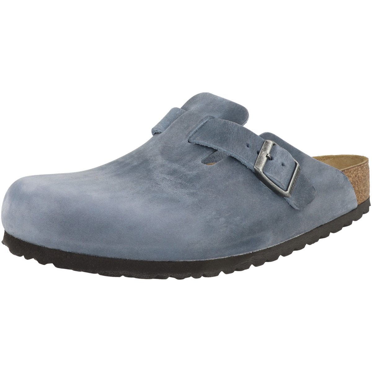 Birkenstock Boston Nubukleder geölt Clogs normal blau