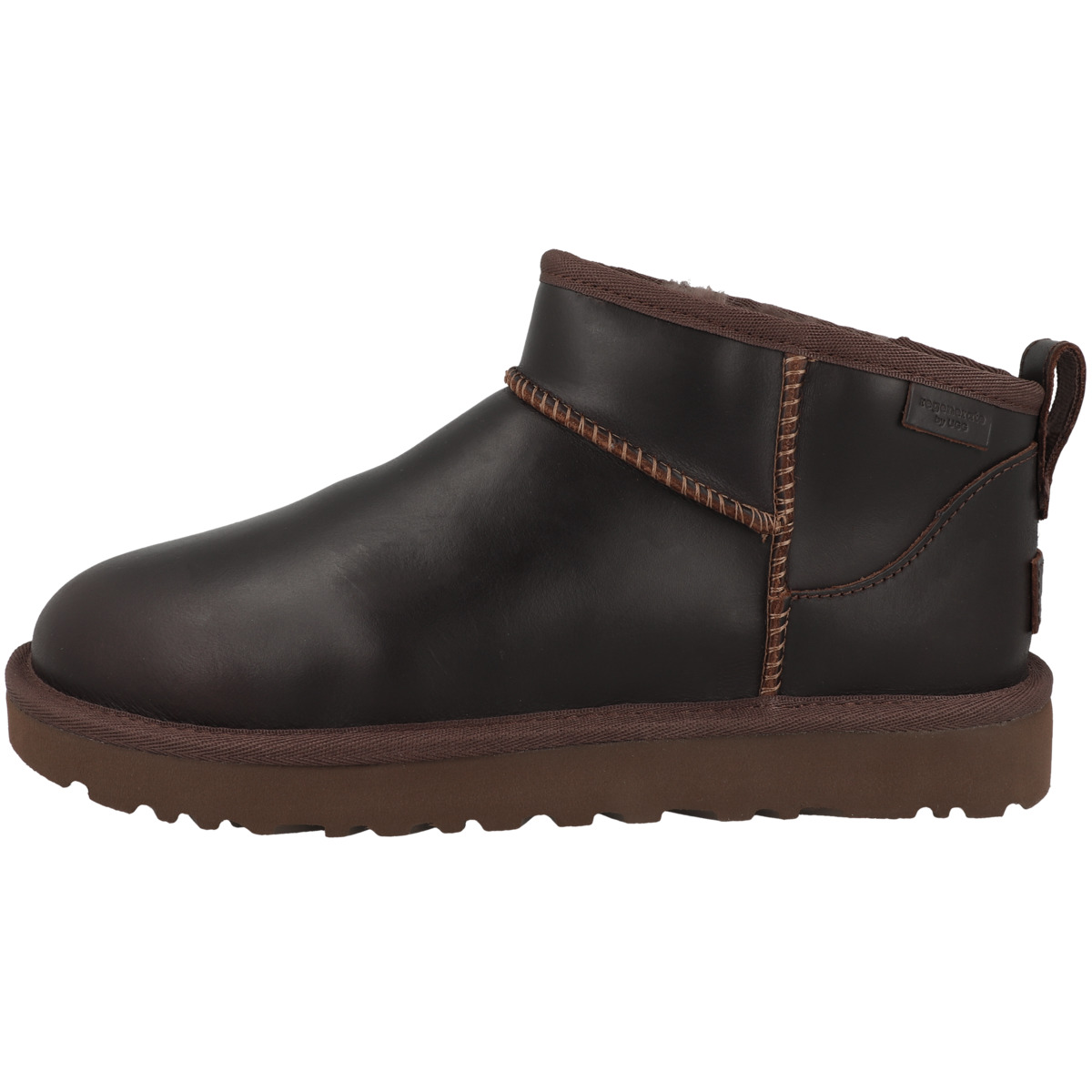 UGG Classic Ultra Mini Lthr Regen Boots Women dunkelbraun