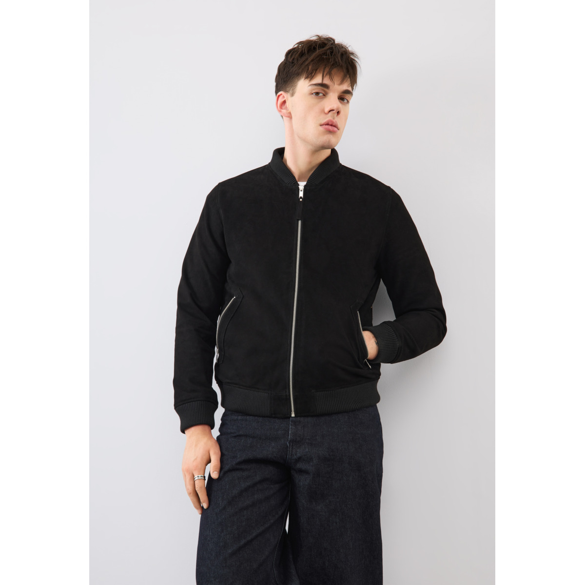 Bolongaro Trevor Finley Bomber Lederjacke schwarz