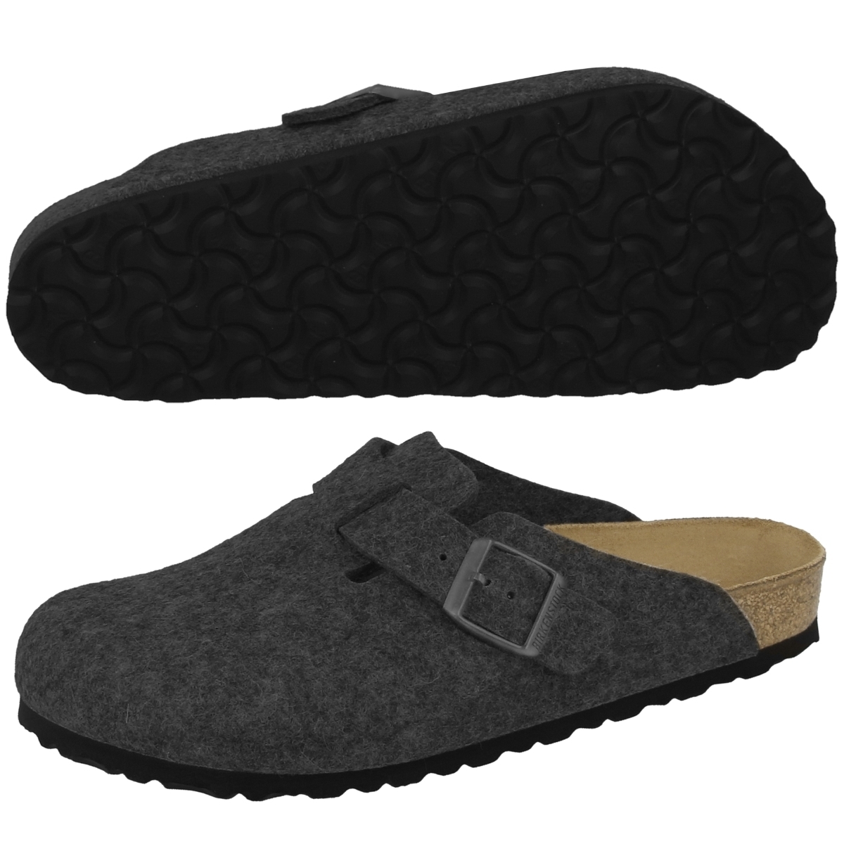 Birkenstock Boston Wollfilz Clogs normal grau