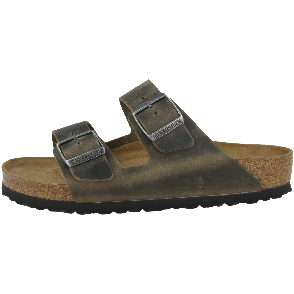 Birkenstock Arizona SFB Geöltes Nubukleder Sandale Weichbettung normal gruen