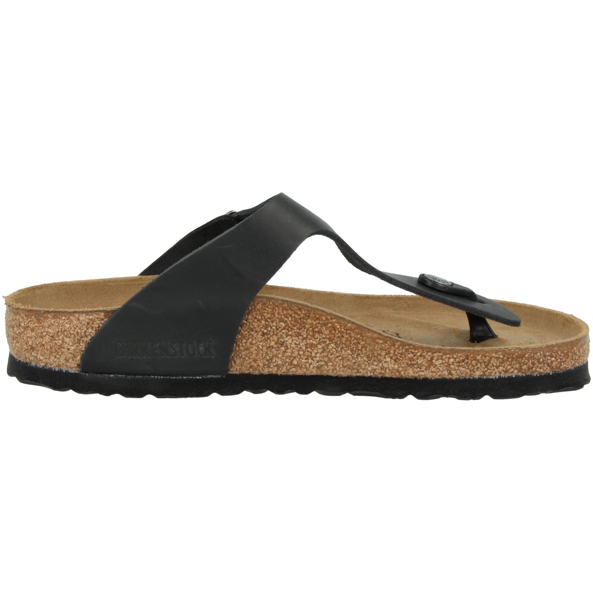 Birkenstock Gizeh geöltes Nubukleder Zehensandale normal schwarz