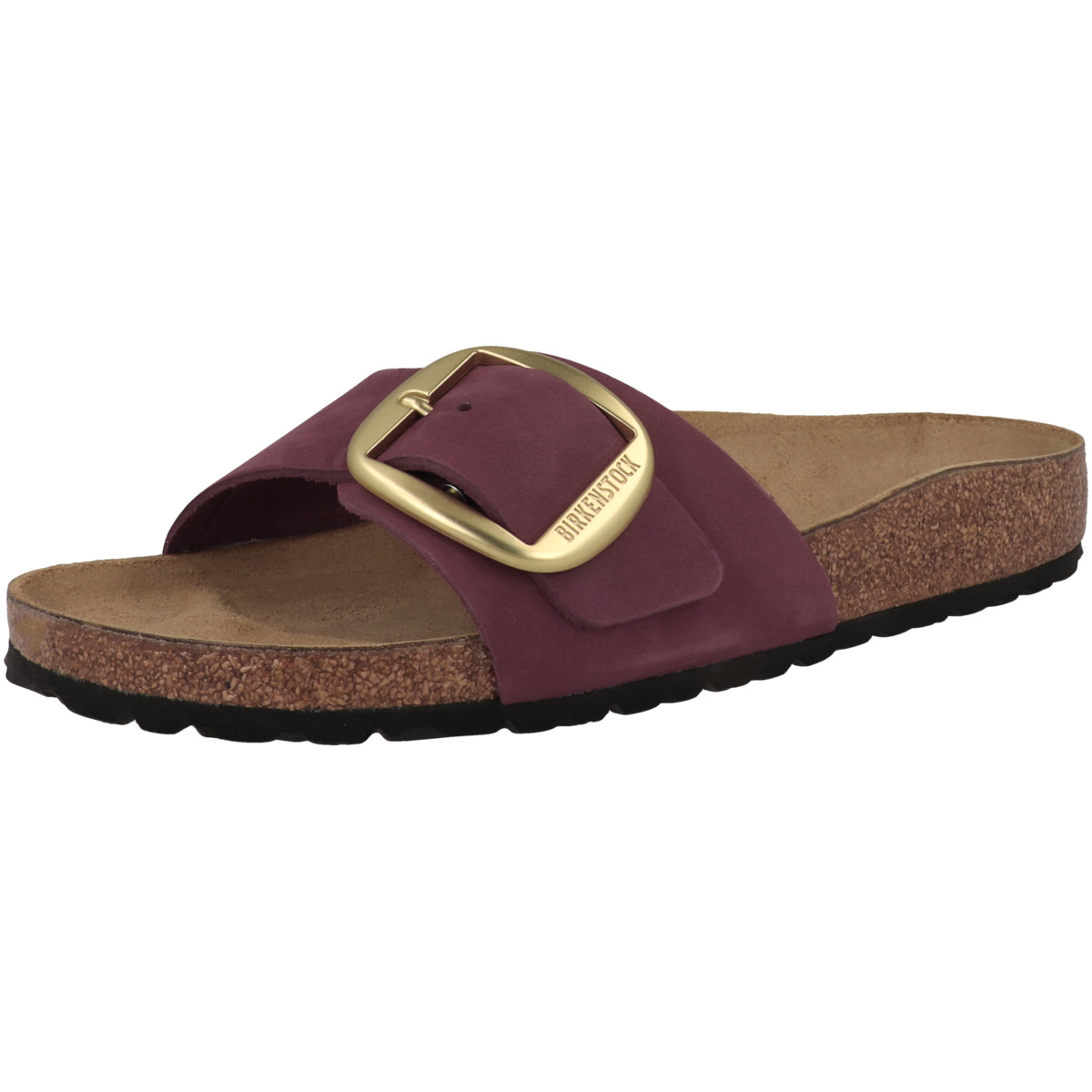 Birkenstock Madrid Big Buckle Nubukleder Sandale schmal rot