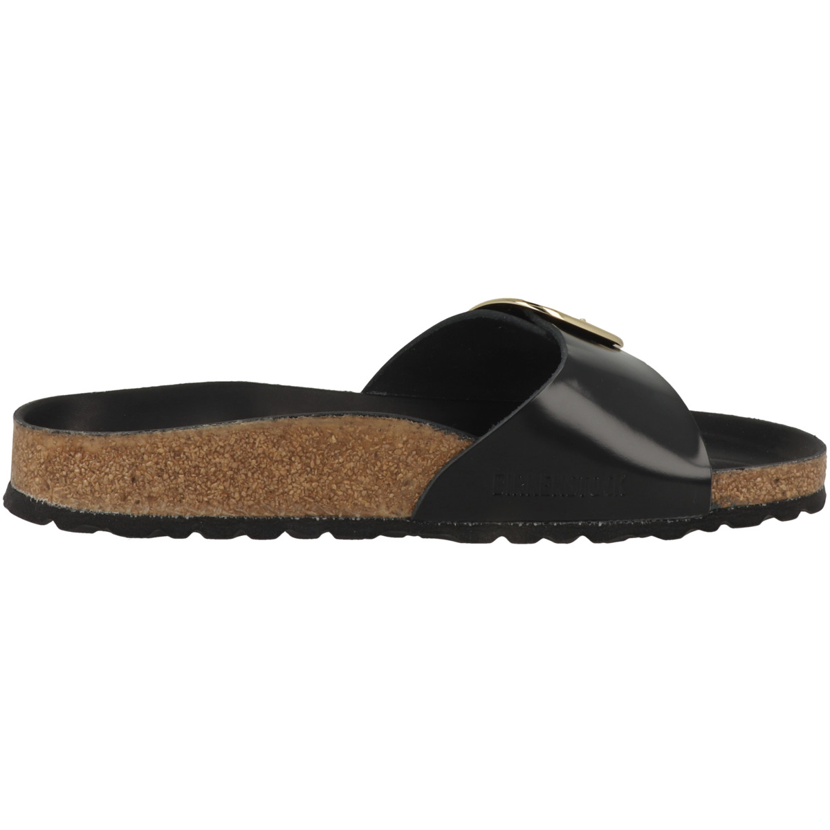 Birkenstock Madrid Big Buckle Naturleder Lack Sandale schmal schwarz