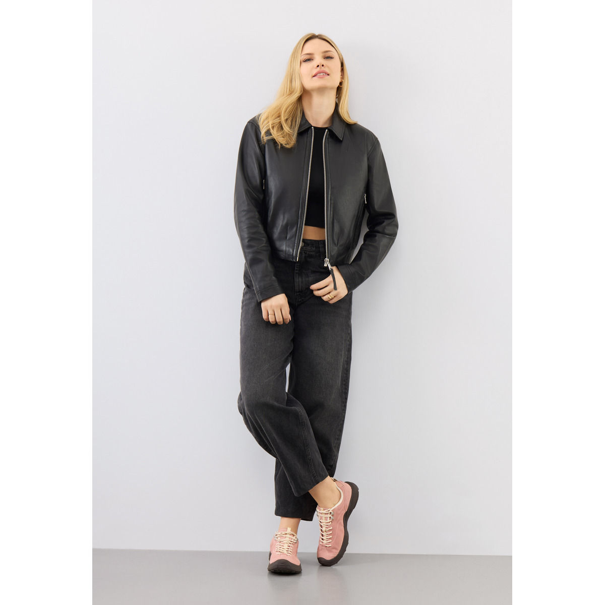 Bolongaro Trevor Flora Bomber Lederjacke schwarz