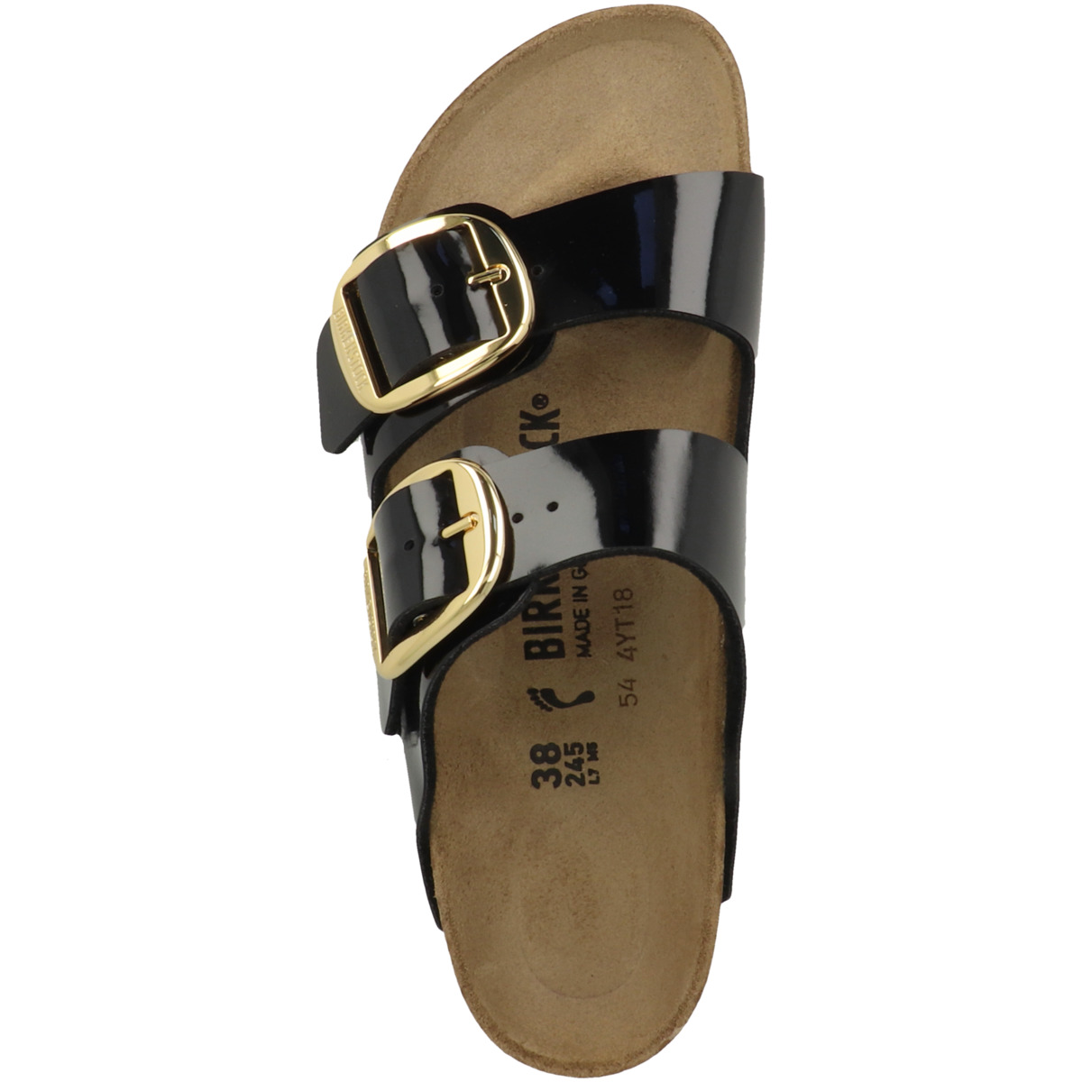 Birkenstock Arizona Big Buckle Birko-Flor Patent Sandale schmal schwarz