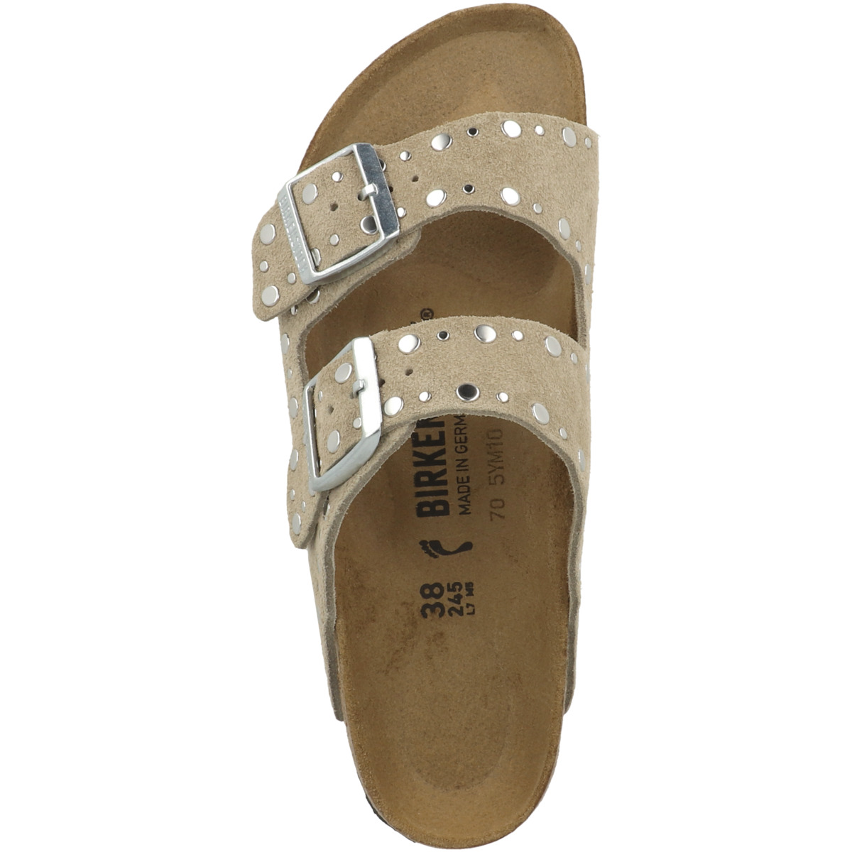 Birkenstock Arizona Rivet Veloursleder Sandale schmal braun