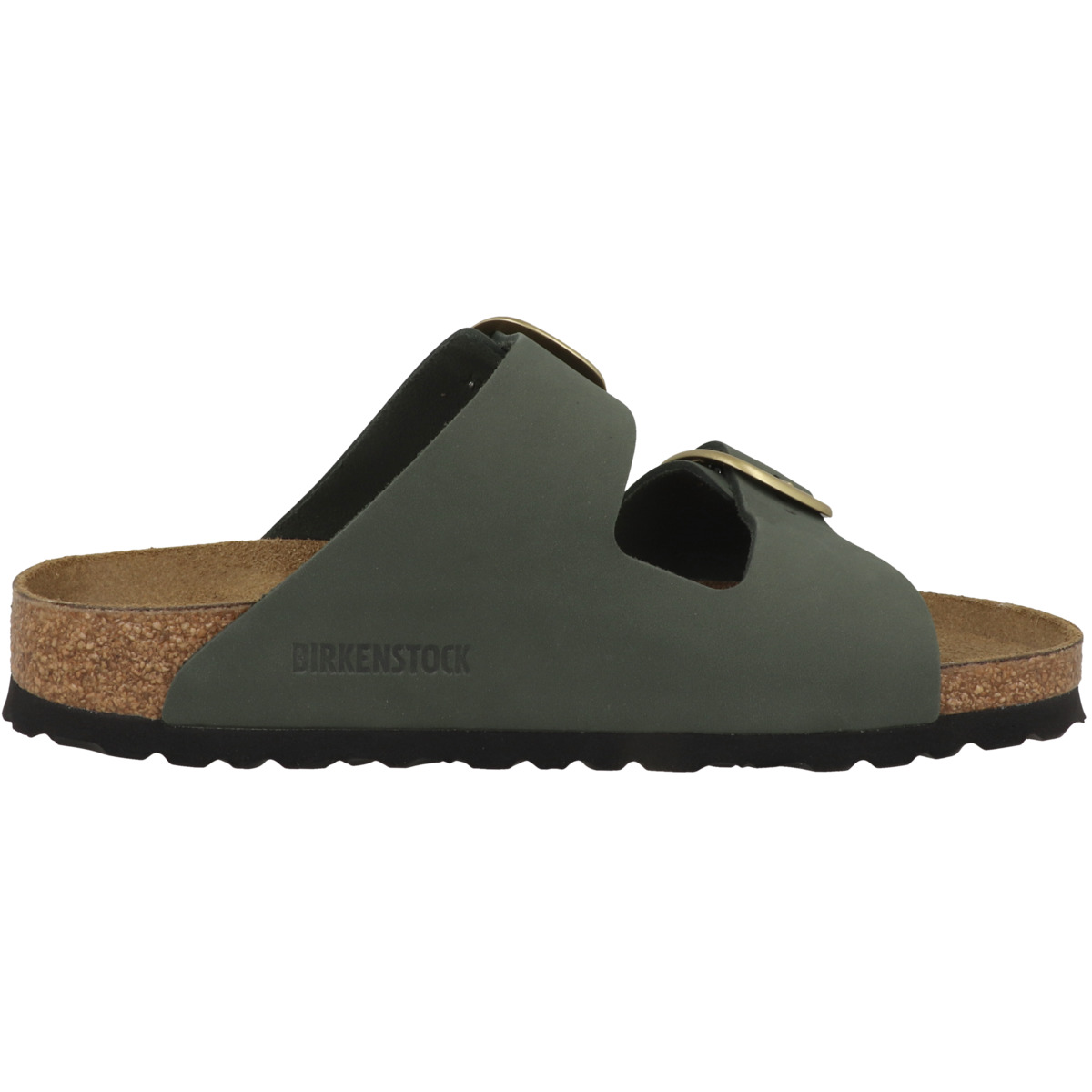 Birkenstock Arizona Big Buckle Nubukleder Sandale schmal gruen