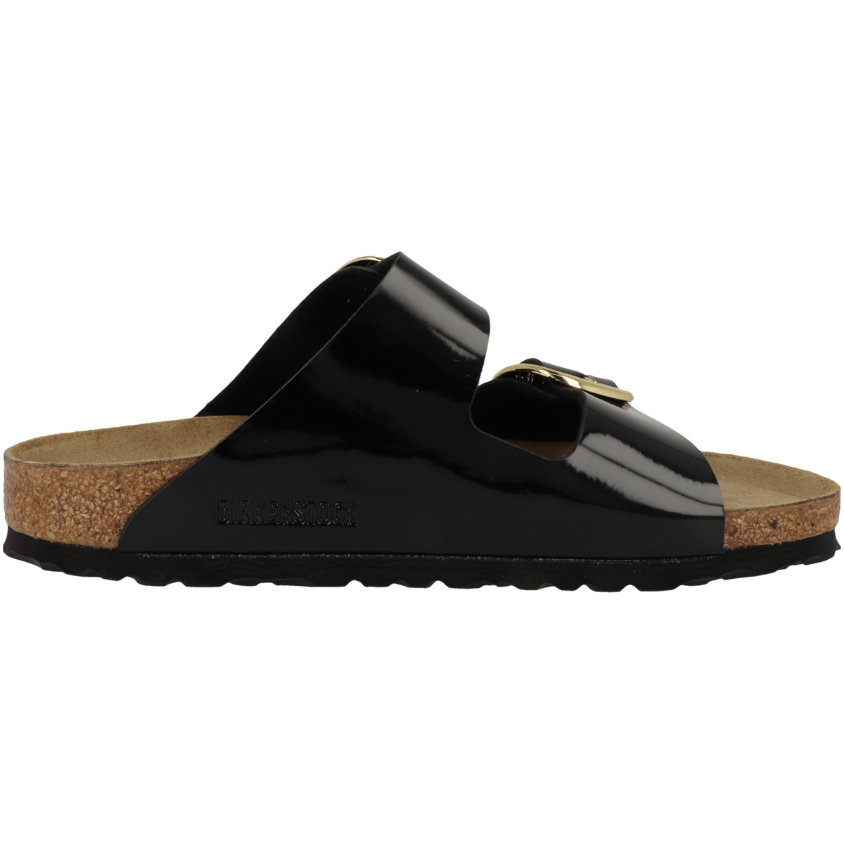 Birkenstock Arizona Big Buckle Birko Flor Patent Sandale schmal schwarz